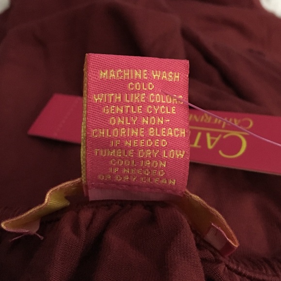 Catherine Malandrino Short Sleeve Top Cranberry S - Picture 8 of 10